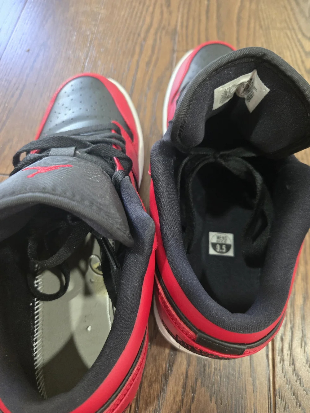 Air Jordan 1 Low Red And Black Sneakers Black and Red Size 9.5